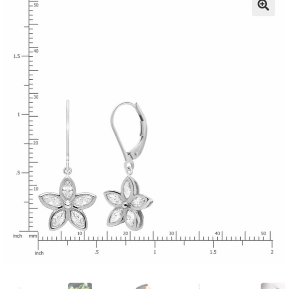 Kaimana Plumeria Leverback Earrings in Sterling Silver, 2.00ct - Picture 4 of 6